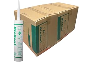 ZERED Clear BioSeal 100% Silicone Sealant Caulk Kitchen and Bath Grade, Waterproof and No Odor No Color Change 10.1 Ounce Cartridge, 50 Clear Tubes Set / 2 Boxes