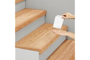 SMILOOL Clear Non-Slip Treads for Wooden Steps Indoor 5 Pack 4" x 24" Pre-Cut Anti-Slip Strips, Grip Tape Transparent Grips for Wood Stairs, Dogs, Kids and Pets, Waterproof