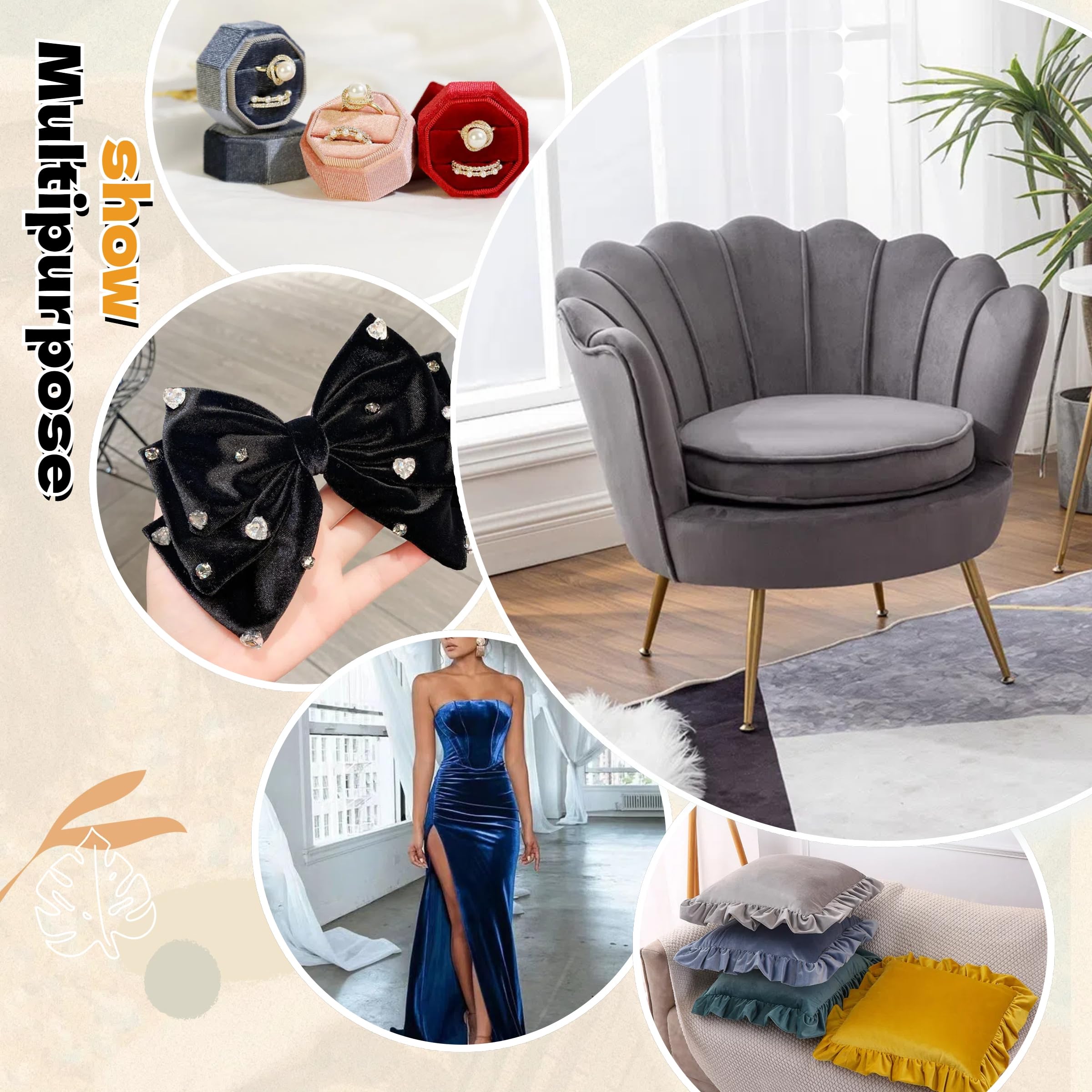 Wine Red Velvet Fabric by The Yard,1 Yard 60