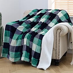 SOCHOW Buffalo Plaid Sherpa Fleece Throw