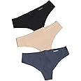 Calvin Klein Women's Invisibles Seamless Thong Panties, 3 Pack