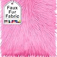 Pink Faux Fur Fabric Squares, 10x10 Inches Fluffy Faux Fur for DIY Crafts, Fashion Design, Beard, Sewing, Cosplay Costumes, Seat Pads, Rugs, Pillows and Home Decoration Projects