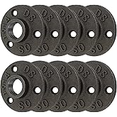 GKYZBB 10pcs 3/4″ Floor Flange,Home malleable Metal Pipe Fittings for Industrial Retro Style,Pipe Flange with Threaded Holes 