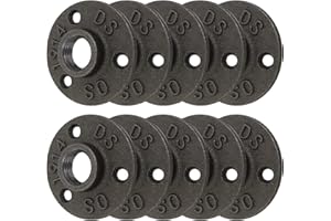 GKYZBB 10pcs 1/2″ Floor Flange,Home malleable Metal Pipe Fittings for Industrial Retro Style,Pipe Flange with Threaded Holes 