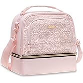 Everfun Lunch Box Valentine's Day Gifts for Women Two Compartments Insulated Lunch Tote Bag Large Leakproof Soft Cooler for Work Picnic Travel