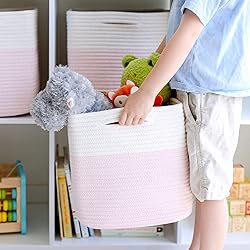 NaturalCozy Storage Cubes 11 Inch Cotton Rope Woven