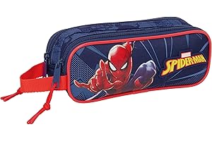 Spiderman Double Pencil Case for Children, Ideal for School-Age Children, Comfortable and Versatile, Quality and Strength, 21