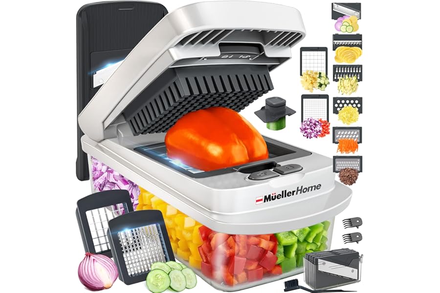 Mueller The Real Original Pro Chopper since 2013 Vegetable Chopper Mandoline Slicer, 8 Blade Food Veggie Chopper Onion Vegeta Book