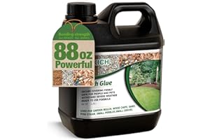 USKICH Mulch Glue for Landscaping, 88 0Z Rock Glue,Fast-Dry No-Toxic Long-Lasting Strong Pebble Binder, Pine Straw for Outdoor, Mulch Lock for Cypress, Lawn, Garden,Landscape Edging