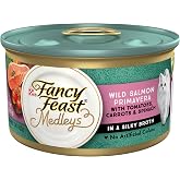 Purina Fancy Feast Medleys Wild Salmon Primavera (24 Pack) 3 oz | 100% complete and balanced nutrition for adult cats, crafted with tomatoes, carrots, and spinach in a silky broth