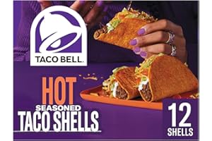 Taco Bell Hot Seasoned Flavour Crunchy Taco Shells, 12 Count, 137 g Box