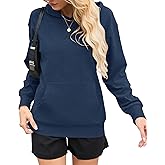 AUSELILY Women's Crewneck Hoodies Oversized Sweatshirt Long Sleeve Pullover Sweatshirts with Pockets X Decoration 2026
