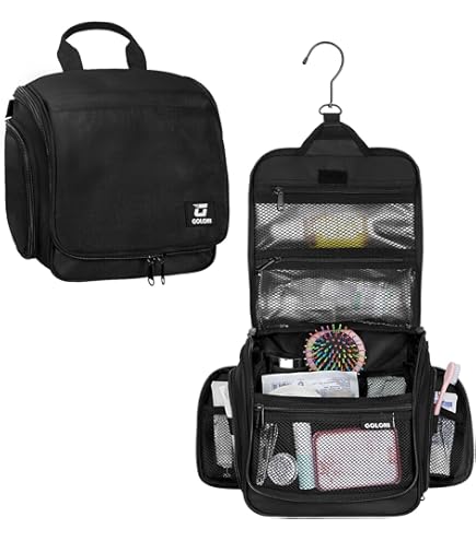 DD D&D Wanderlust D&D Hanging Travel Toiletry Bag for Men and Women – Cosmetics, Makeup and Toiletries Organizer Kit with 10 Compartments, XXL Metal Swivel Hook, Water-Resistant Nylon : Beauty