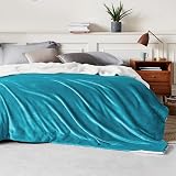 Bedsure Sherpa Fleece Throw Blanket Turquoise 220x240cm Queen Size view 3