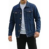 JMOJO Denim Jacket Men - Casual Vintage Regular Fit Button Down Trucker Style – Mens Jean Jackets Stylish Everyday Outerwear