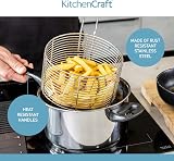 KitchenCraft Large Chip Pan with Basket and Lid Induction Safe Stainless Steel view 3