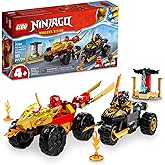 LEGO NINJAGO Kai and Ras’ Car and Bike Battle 71789 Beginner Building Toy Set, Features a Ninja Car Toy and Bike Plus 2 Minifigures, Birthday Gift for Toddlers and Kids Who are Little Ninja Fans
