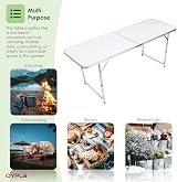 Oypla 6ft Folding Outdoor Work Table Lightweight Aluminium Frame view 3