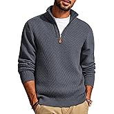 PJ PAUL JONES Mens Quarter Zip Pullover Sweaters Casual Slim Fit Knit Texture Sweater