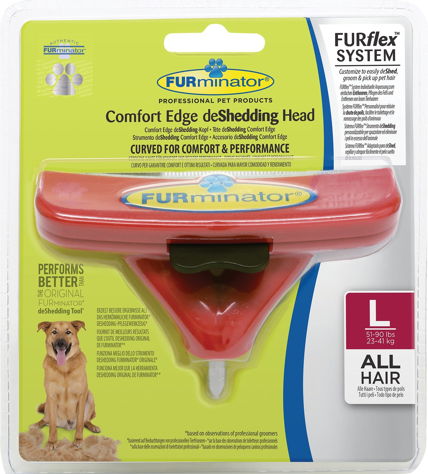 FURminator DeShedding Tool Head for Dogs FURflex, All Hair Dogs 23-41 Kg