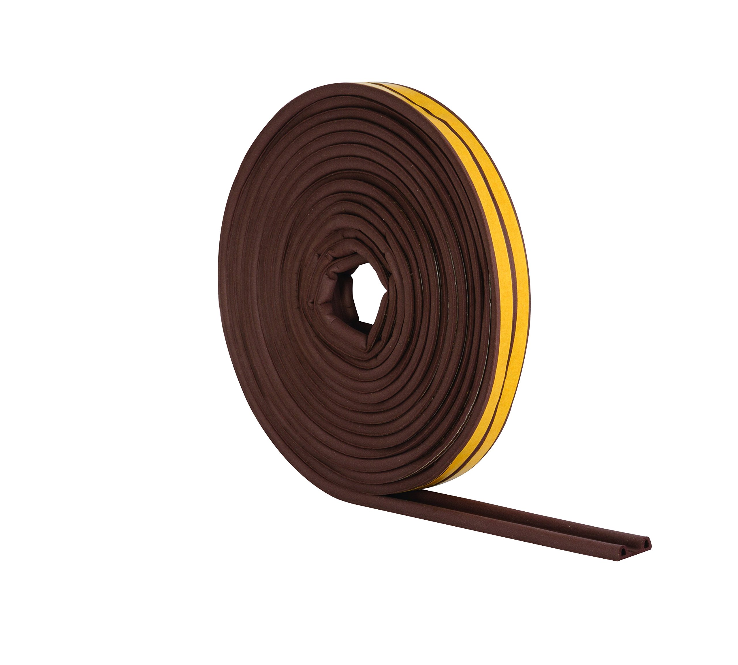 STORMGUARD Brown 05SR034010MB 10m EPDM 'P' Profile Self-Adeshive Rubber Draught Excluder, L-10 Metres W-9mm H-5mm