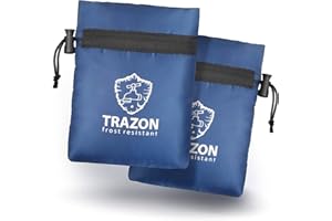 TRAZON Outdoor Faucet Covers for Winter Freeze Protection 2 Pack - Faucet Cover - Winter Faucet Covers - Outside Faucet Covers for Winter Waterproof, Insulated Outdoor Faucet Cover, Large, 8" H x 5.9" W Blue
