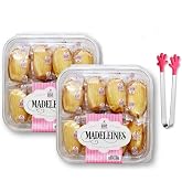 Sugar Bowl Bakery Madeleines Petite French Tea Cake Cookies Individually Wrapped (28 Oz. X 2 ) with 1 Bonus Mini Silicone Tongs (3-Pc Set)