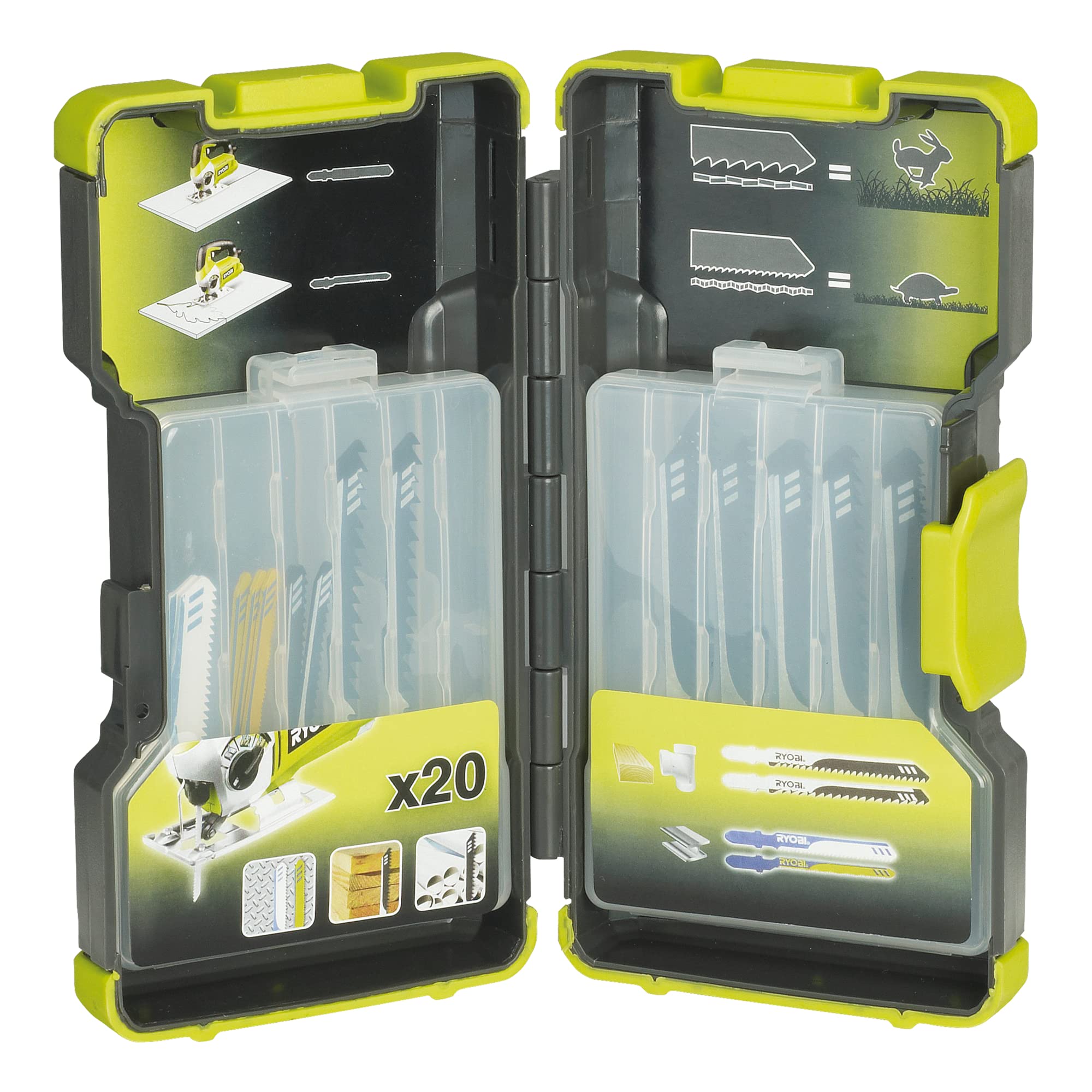 Ryobi RAK20JB Jigsaw Blade Set for T-Shank Jigsaws, 20 Piece