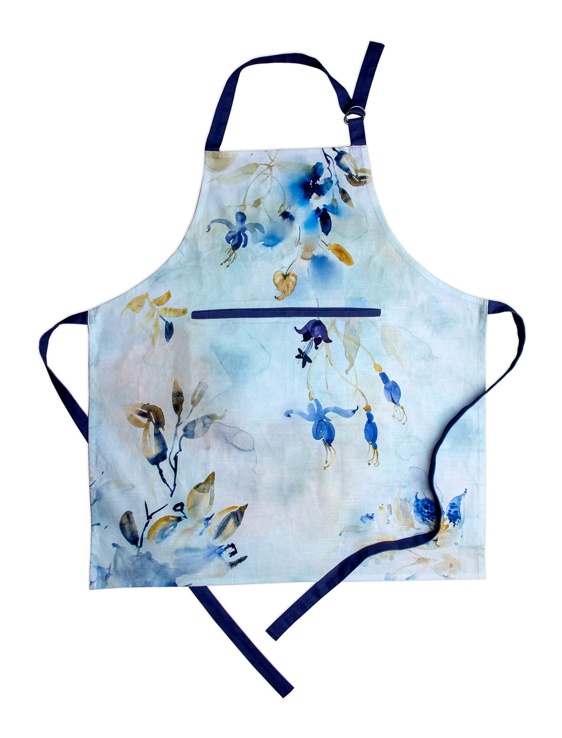 Maison d' Hermine 100% Cotton Apron for women with Pocket Kitchen Chef Spring/Summer Apron for Men Cooking Gardening Server Waitress Maid - (Lazy Summer Days, 85 cm x 70 cm)