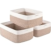 OIASKET Storage Baskets for Organizing 3 Pack, Woven Baskets for Shelves, Closet Organizer Bins Empty Gift Basket Toy Storage for Toys, Books, Towels, Clothes, 15"x11.42"x6.7", Yellow