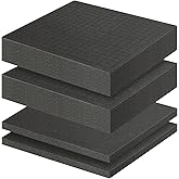 Storystore 4 Pcs Polyurethane Foam sheet - 2 Pcs 12" x 12" x 2" Black Foam Inserts for Cases and 2 Pcs 12" x 12" x 0.4" Pick Apart Pads for Cases, Toolbox, Camera Storage, Game Box