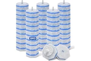 SYMPEEPS 50 Pcs Toilet Wand Refills -Disposable Wand Heads Compatible with Most Toilet Brush, Wall Mounted Scrubber Refills