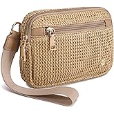 Haytijoe Faux Straw Purse for Women Wristlet Wallets Beach Purses Small Clutch Summer Bag Vacation Essentials