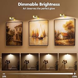 3Pcs Battery Operated Picture Light, Magnetic Led