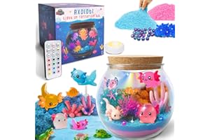 KIPWAKE Axolotl Gift for Girls & Boys – DIY Glow Jar Toy with LED – Cute Axolotl Night Light Arts and Crafts for Kids Ages 4 5 6 7 8-12 Year Old – Great Room Decor, Birthday Decorations & Christmas Gifts