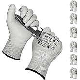 Schwer 6 Pairs ANSI A6 Cut Resistant Gloves CR7120 Cut Proof Work Gloves, Touchscreen, for Men and Women Used for Woodworking
