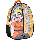 Bioworld Naruto Backpack 3D Quilted Character 16 Kids School Travel Backpack w/Rubber Shurukien Zipper Pull, Multicolor