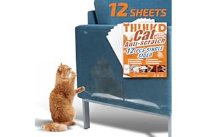 THLHKD Cat Scratch Furniture Protector: 12 Pcs Couch Protectors Tape from Cats Claws Scratching Single Sided Clear Sticky Sheets Proof Clawing Sofa Corner Protection Cover Anti Scratch for Furniture