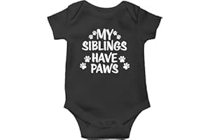 Witty Fashions My Siblings Have Paws - Funny Cute Dog and Cat Lovers - Novelty Gift - Infant Baby Bodysuit