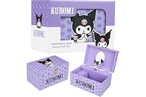 Hello Kitty Sanrio Kuromi Musical Jewellery Box Girls Gift Ideas Tweens Kawaii Bedroom Decor Wind Up Music Box Mirror Storage