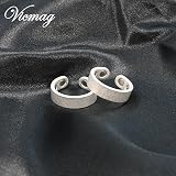 Vicmag 2 Pcs Magnetic Copper Ring Women Ultra Strength Adjustable Frosted Silver view 7