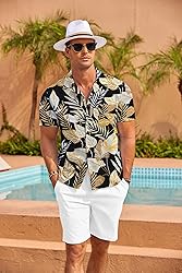 COOFANDY Men Summer Shirts Short Sleeve Button Up