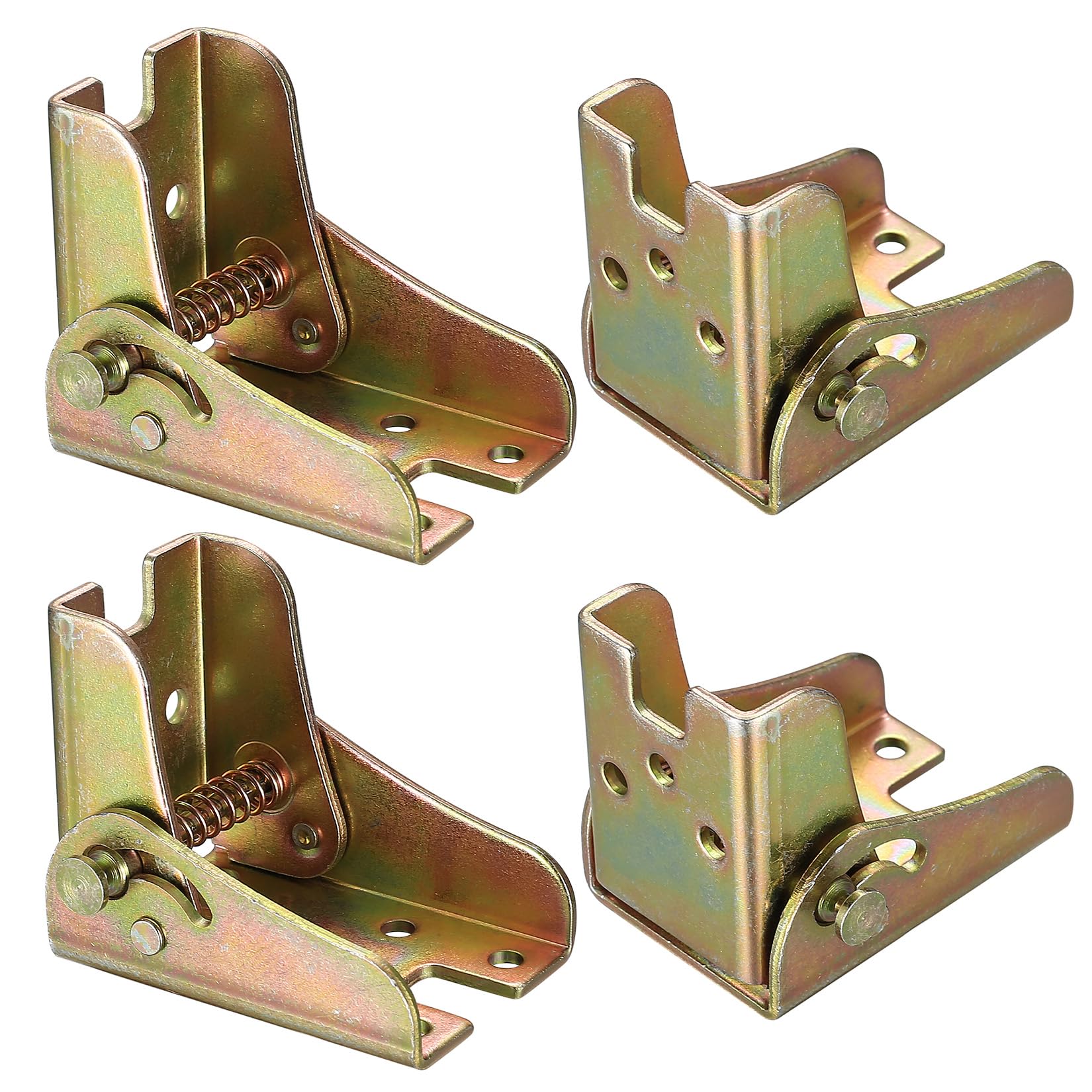 4 Pcs 90 Degree Self Locking Hinges, Folding Lock Extension Table Bed Legs, Foldable Hinge Hardware, Foldable Support Shelf Brackets Feet for Folding Table Legs Folding Workbench Expansio