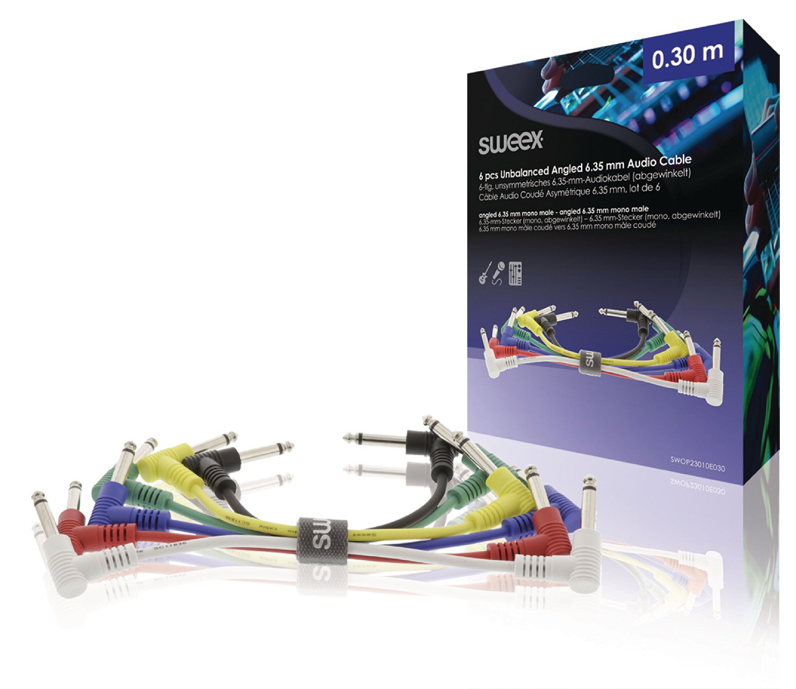 Sweex SWOP23010E030 0.3m 6.35mm 6.35mm Multicolor Audio Cable