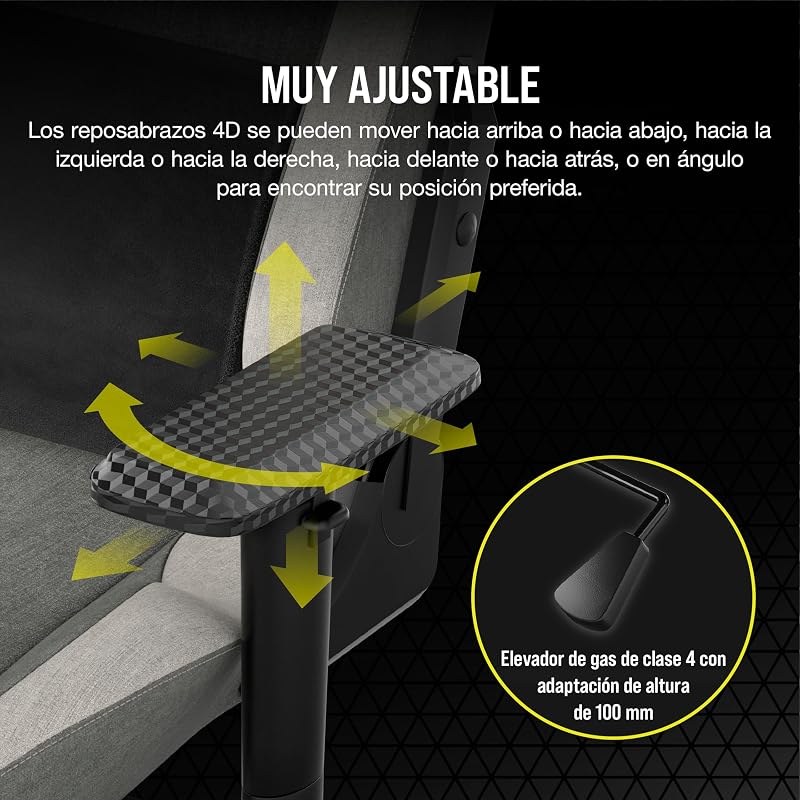 T3 Rush Fabric Silla para Juegos (2023) – Gris y Blanco