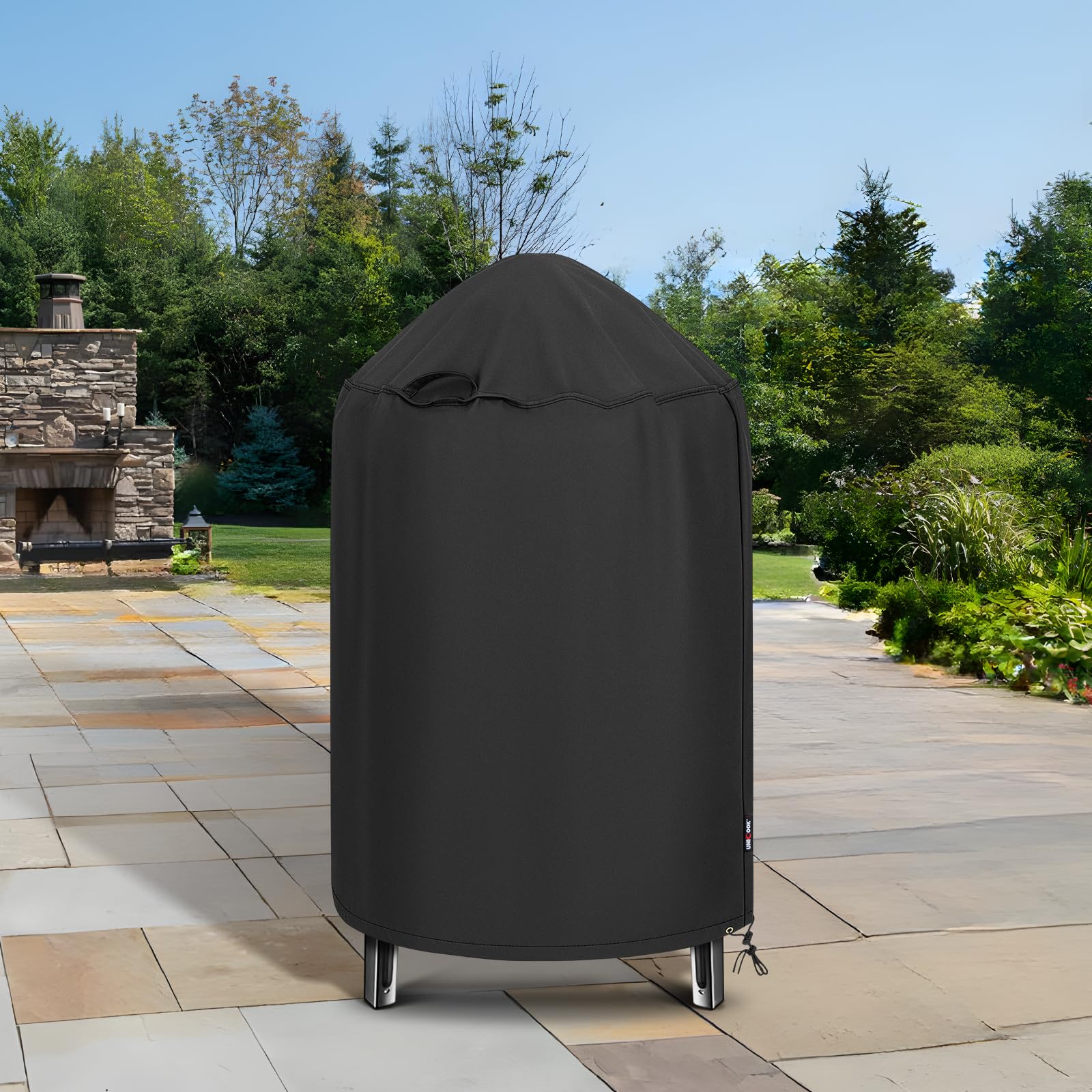 Unicook Round Smoker Cover 30 Inch, Heavy Duty Waterproof Charcoal Kettle BBQ Grill Cover, Fade Resistant Barrel Protector, Fits Weber Char-Griller Akorn Kamado and More, 30