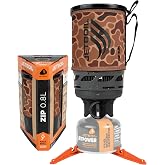 Jetboil Zip 0.8L Portable Fast Boil Stove with Easy-Turn Knob Igniter for Backpacking and Camping, Propane/Isobutane Burner