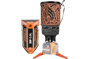 Jetboil Zip 0.8L Portable Fast Boil Stove with Easy-Turn Knob Igniter for Backpacking and Camping, Propane/Isobutane Burner, 