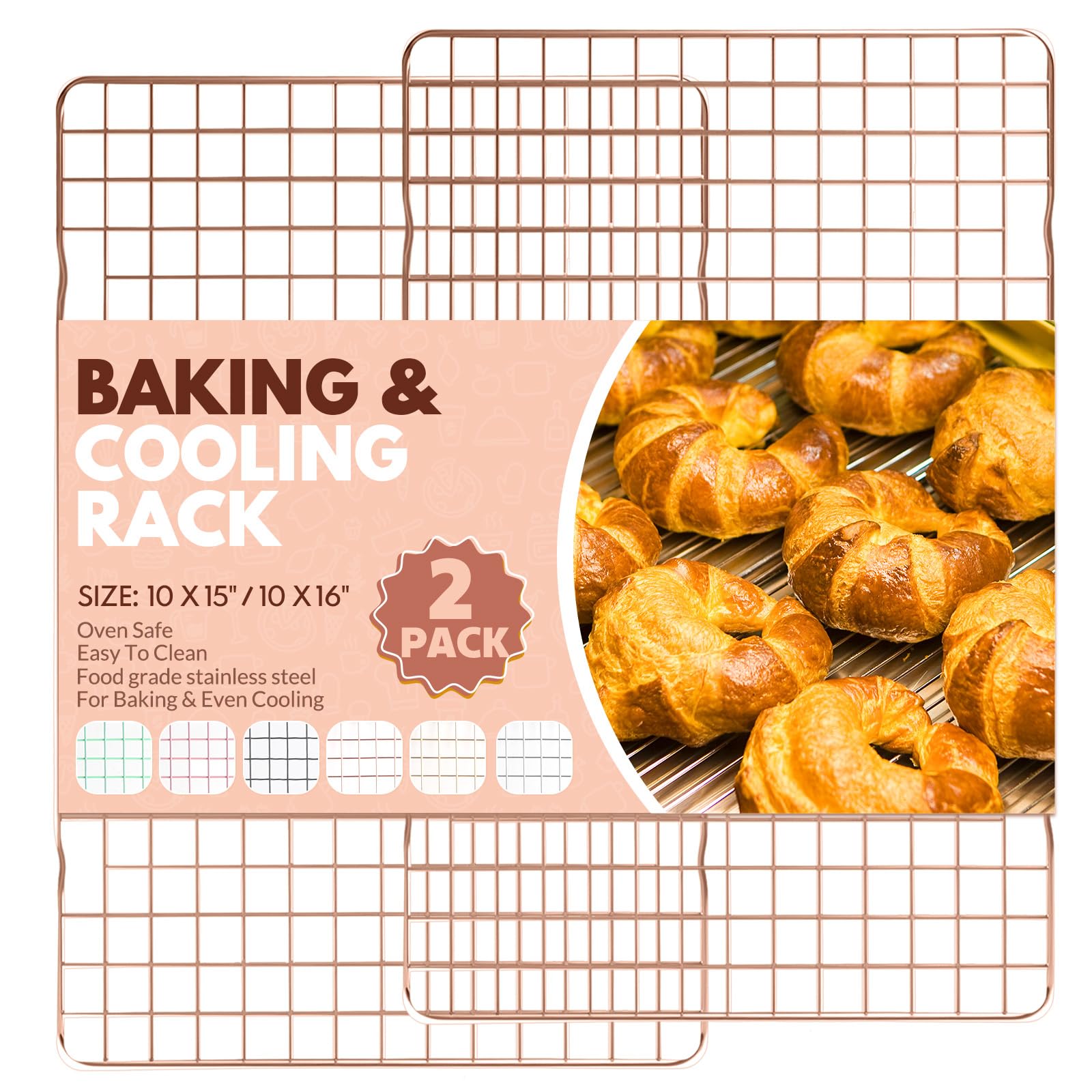 2 PCS Cooling Racks for Cooking and Baking, 16x10