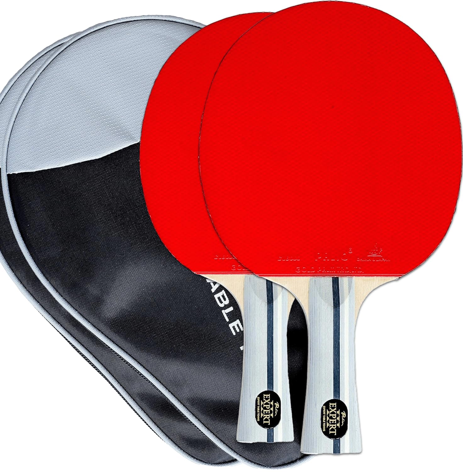 Palio Expert 3.0 Table Tennis Bat & Case | ITTF Approved High-Performance Ping Pong Racket for Beginners | Maximum Spin & Control (Set of 2 Bats)